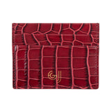 Burgundy Crocodile Leather Cardholder