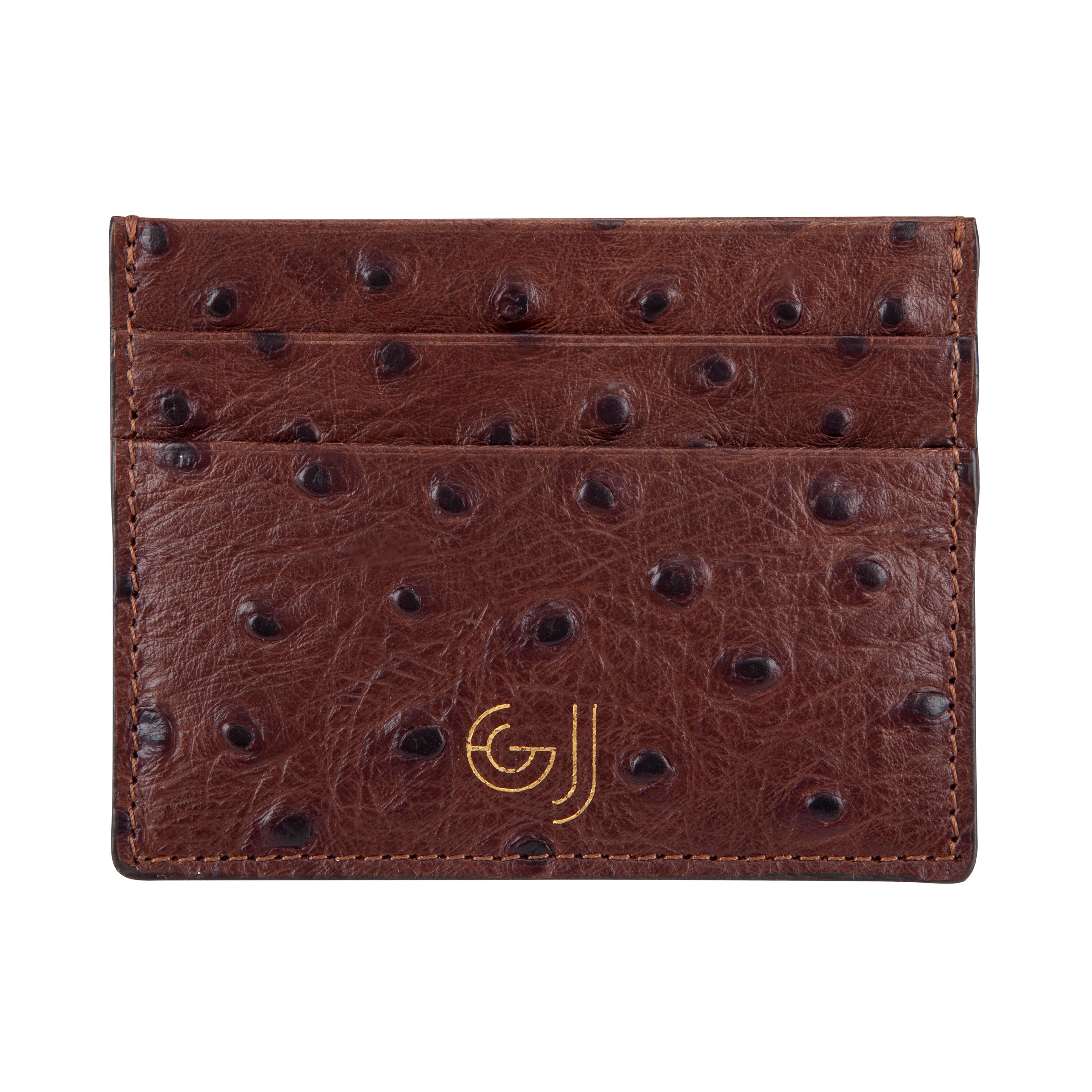 Genuine Ostrich Leather Credit Card Holder Double Side Tan Color (MAKE  REQUEST