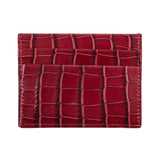 Burgundy Crocodile Leather Cardholder